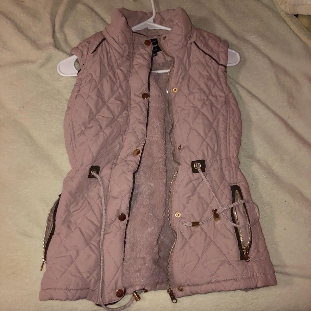Light pink quilted vest